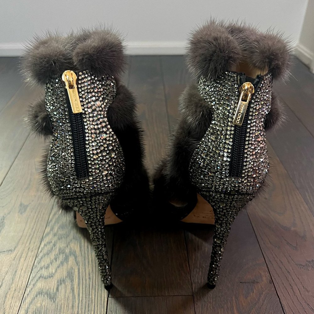 Jimmy Choo Fur and Crystal Stilettos - Picture 2 of 5